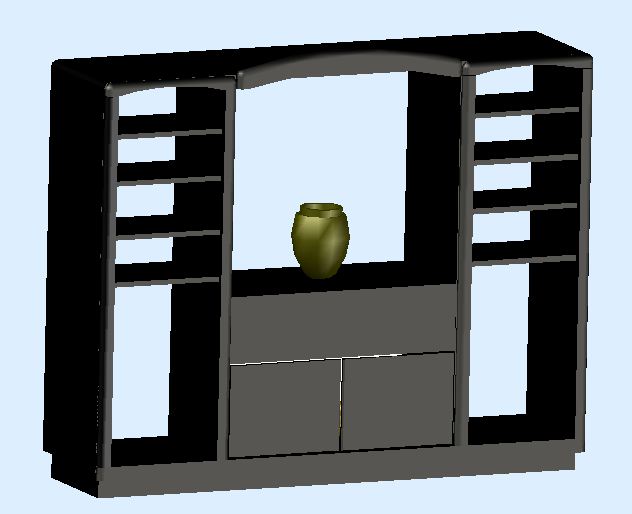 3D Wooden Cabinet Furniture Design Layout in DWG Drawing File