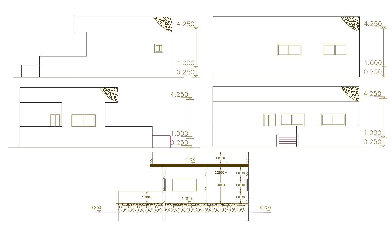1440 Sq Ft House Building Design DWG File