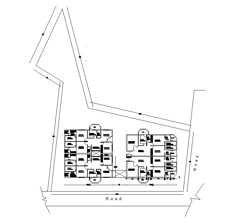145’x120’ house plan site layout is given in this Autocad drawing file. Download now.