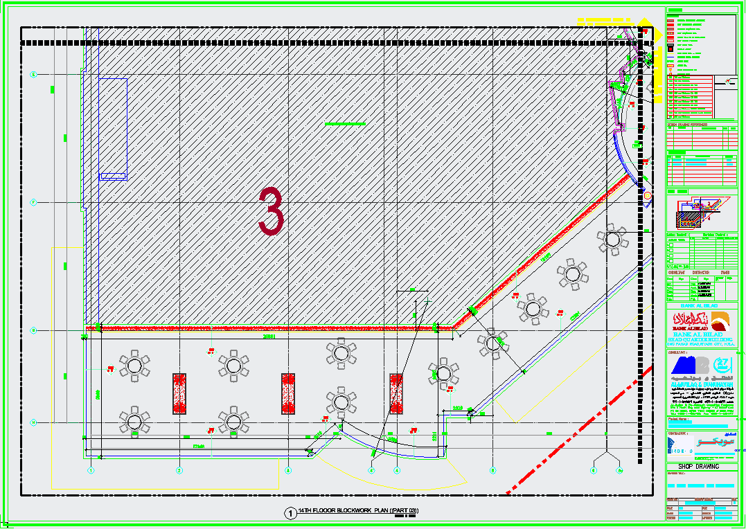 14th Floor Open Restaurent Plan dwg file