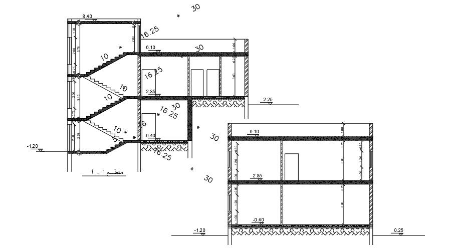 14x10m house building section view