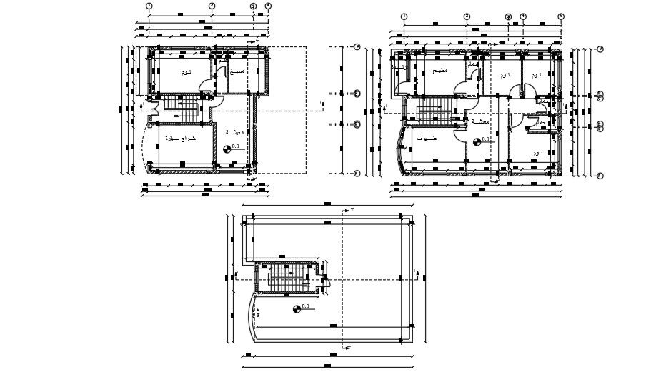 14x10m residential house plan AutoCAD drawing model