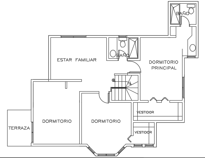 14x11m residential first floor house plan CAD drawing