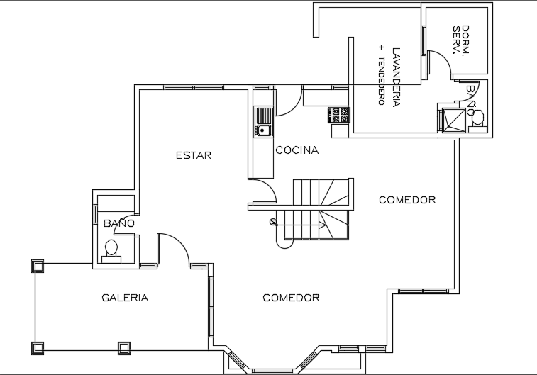 14x11m residential ground floor plan AutoCAD drawing