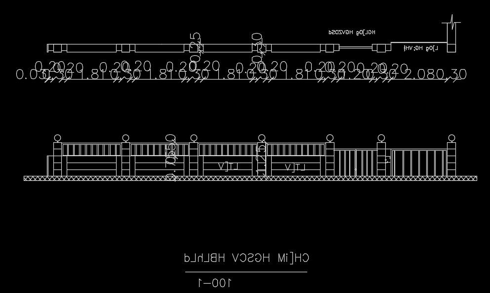 14x12m house plan of the compound wall elevation view