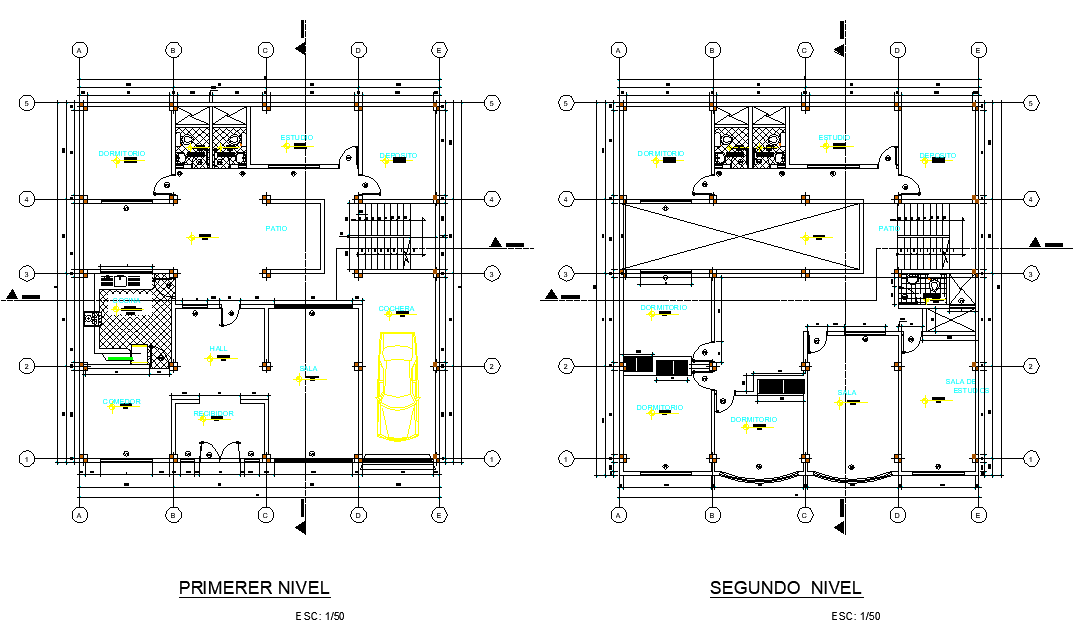 14x14 unifamily housing plan detail layout file