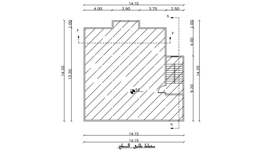 14x14 Meter House Terrace Floor Plan CAD Layout