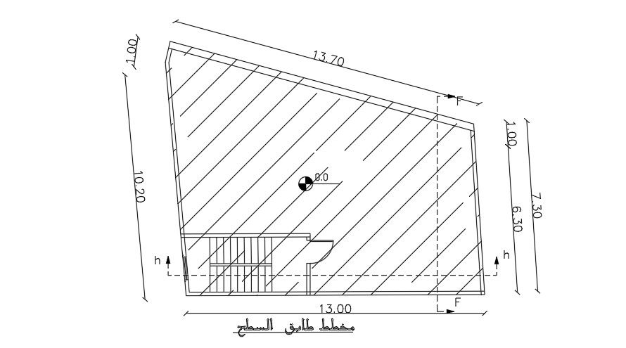 14x14 Meter House Terrace Plan AutoCAD File