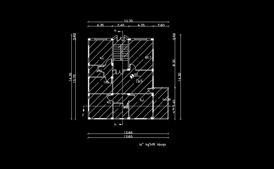 14x14m architecture house plan 