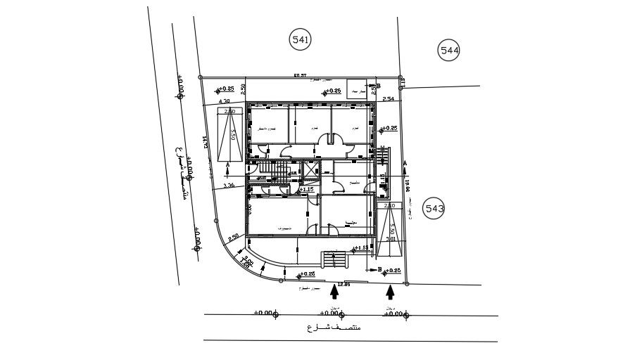 14x16 Meter 3 BHK Site Plan AutoCAD File