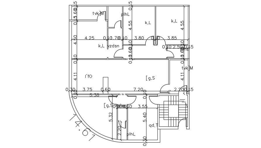 14x16 Meter 5 BHK First Floor Plan AutoCAD File