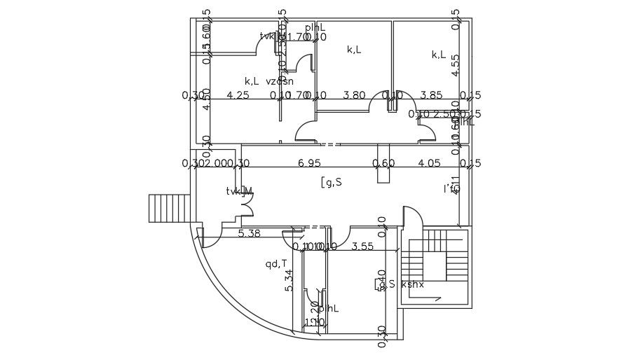 14x16 Meter 5 BHK Ground Floor Plan AutoCAD File