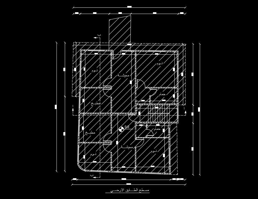 14x17m first floor house plan 2D AutoCAD drawing