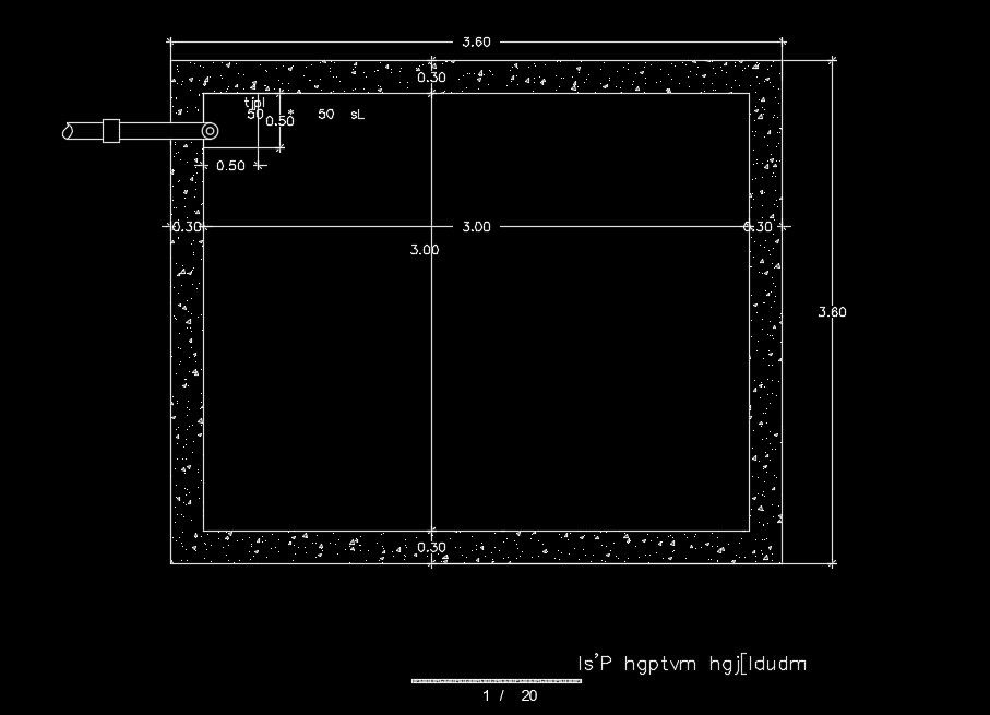 14x17m house plan of the 3600x3600mm water tank wall construction drawing