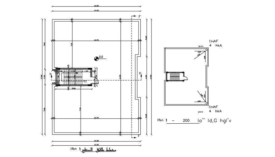 14x18 Meter 3 BHK Apartment Terrace Plan AutoCAD File
