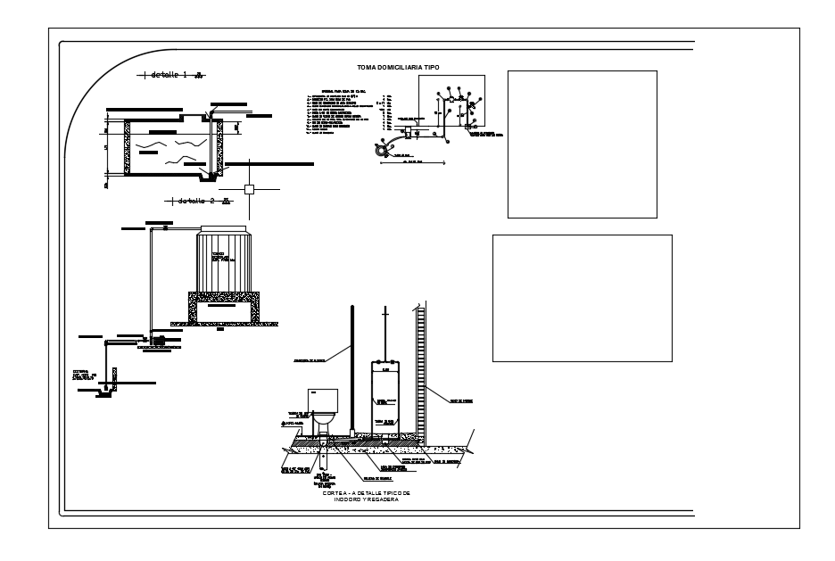 14x18m house building cistern and pipeline cad drawing is given in this model