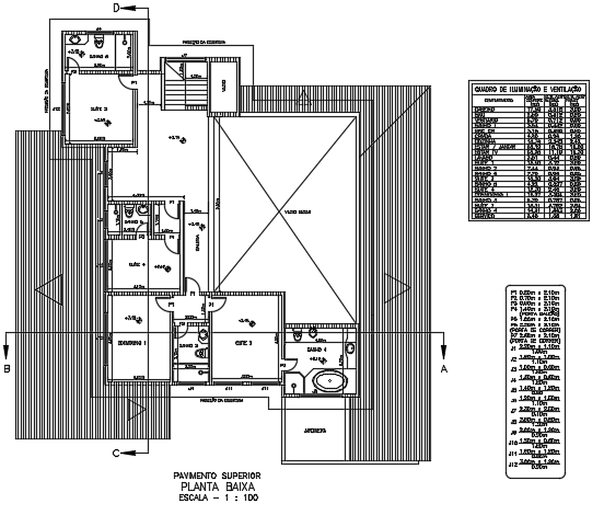 14x20m house plan upper floor CAD drawing is given in this file