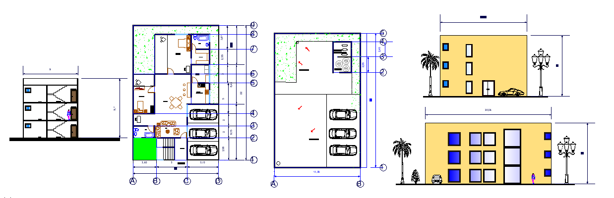 14’x22’ 1 BHK AutoCAD House Plan DWG File
