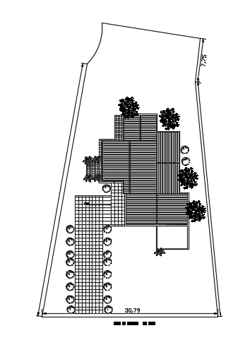 14x23m family house plan site layout AutoCAD drawing