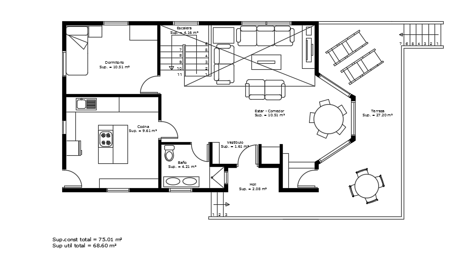 14x8m ground floor plan is given in this AutoCAD drawing