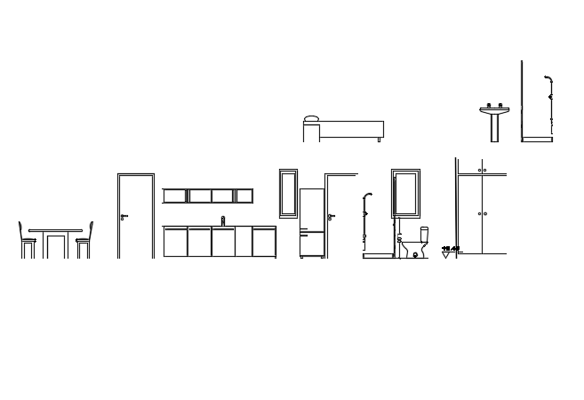 14x8m house building furniture’s cad blocks are given in this cad file