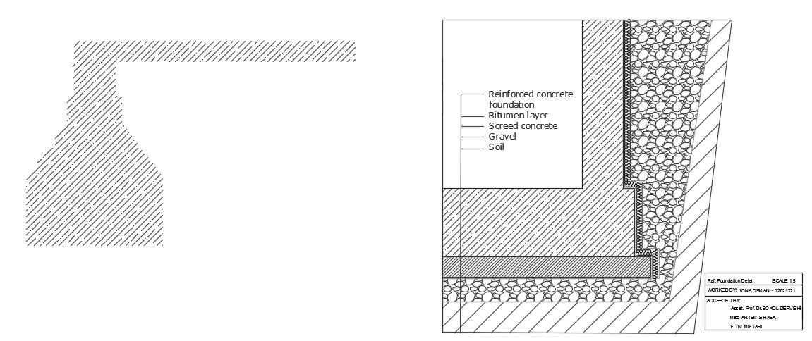 14x8m house building raft foundation detail drawing