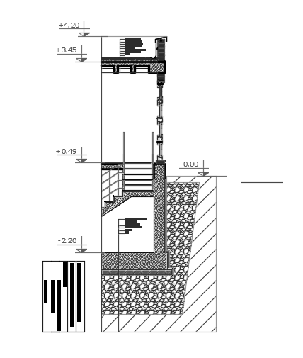 14x8m house building staircase section CAD drawing