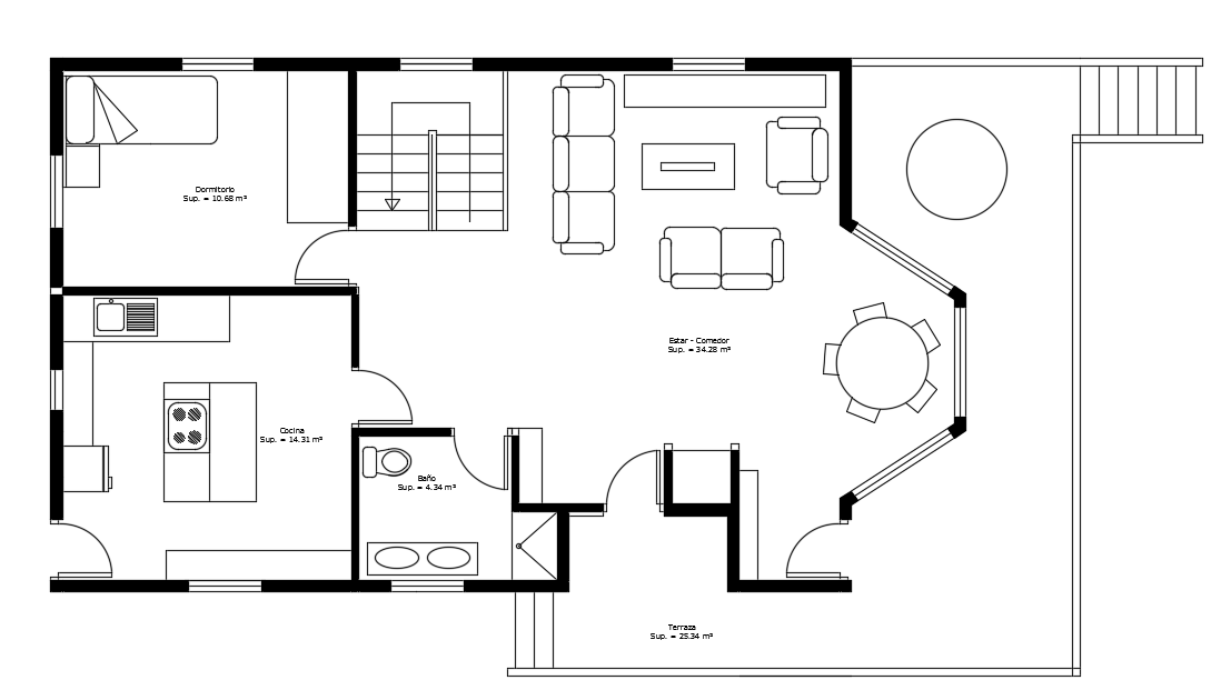 14x8m house plan ground floor room dimension detail drawing is given
