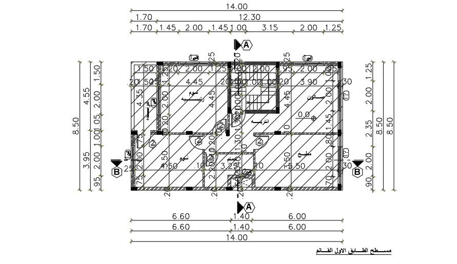 14x9 Meter 2 BHK Second Floor Apartment AutoCAD File