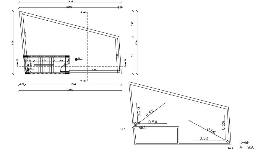 14x9 Meter House Terrace Plan AutoCAD File