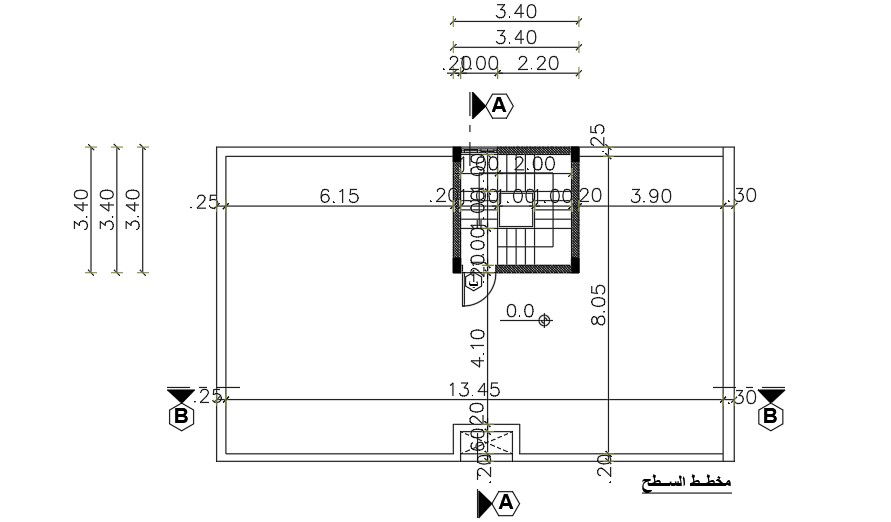 14x9 Meter terrace floor Apartment Plan DWG File