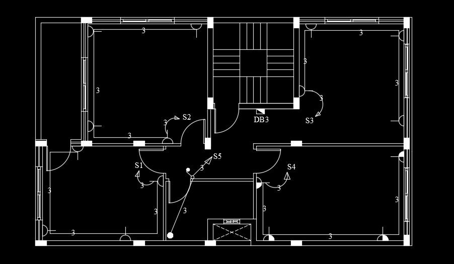 14x9m house plan of the electrical switch point drawing Download now
