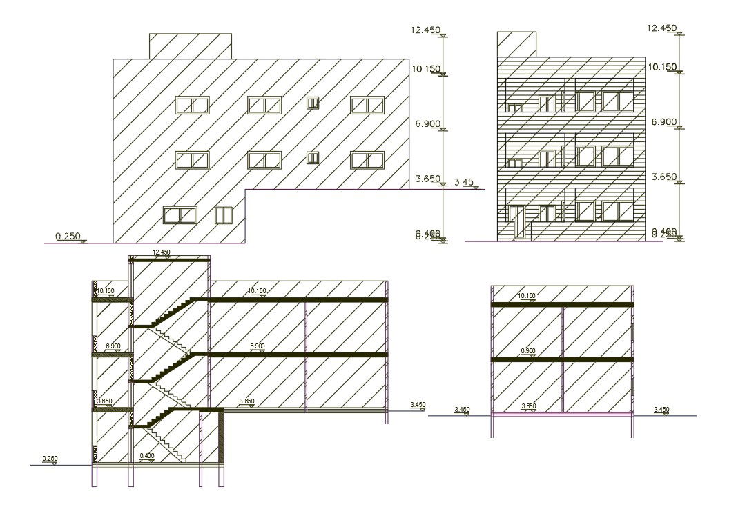 1500 Sq Ft Apartment Building Design DWG File