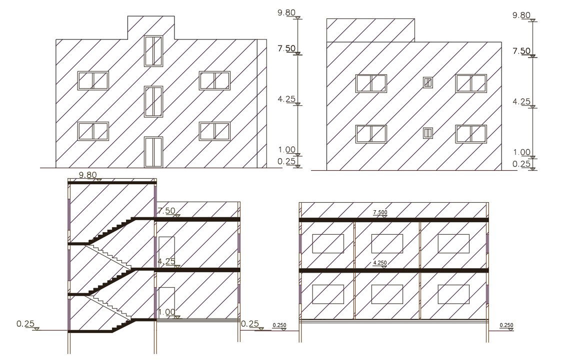 1500 Sq Ft House Building Design AutoCAD File