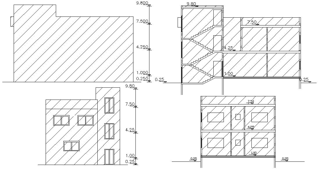 1500 Square Feet House Building CAD Drawing