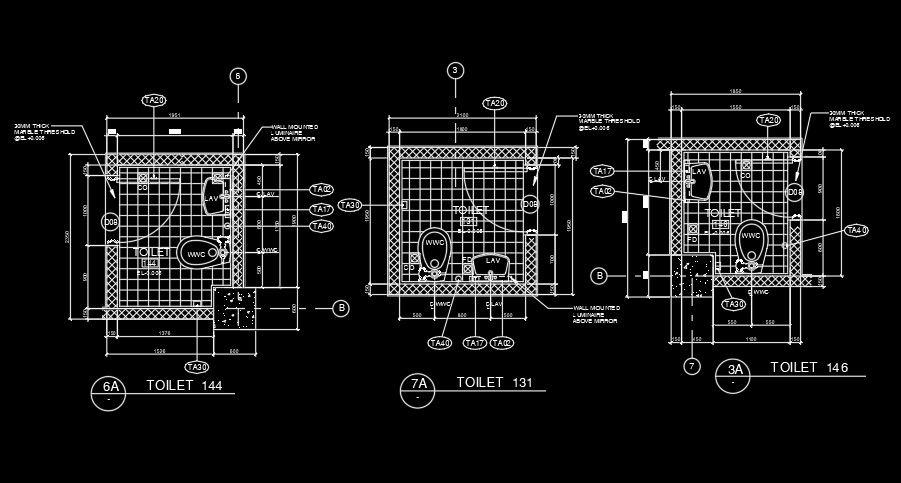 1500x2300mm common toilet plans are given in this AutoCAD file