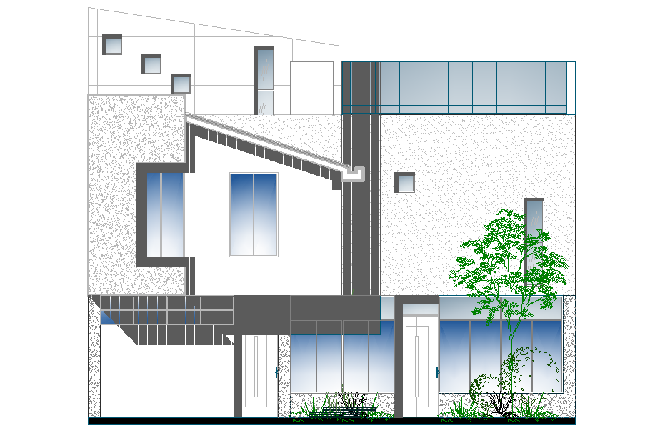150 Square Meter House Front Elevation Design Download DWG File