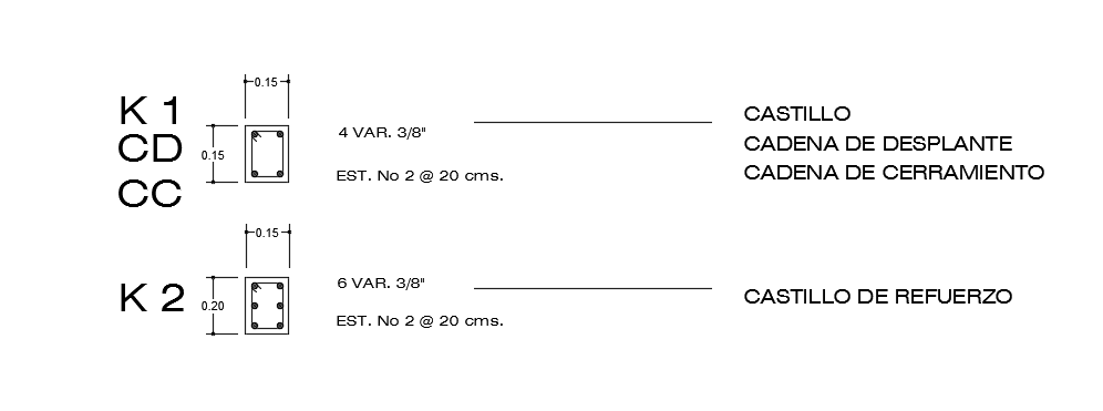 150x200cm, and 150x150cm column cross section cad drawing