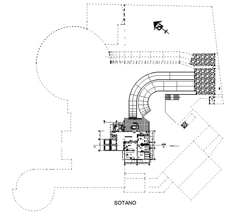 157x118m hospital basement plan is given in this Autocad drawing file. Download now.