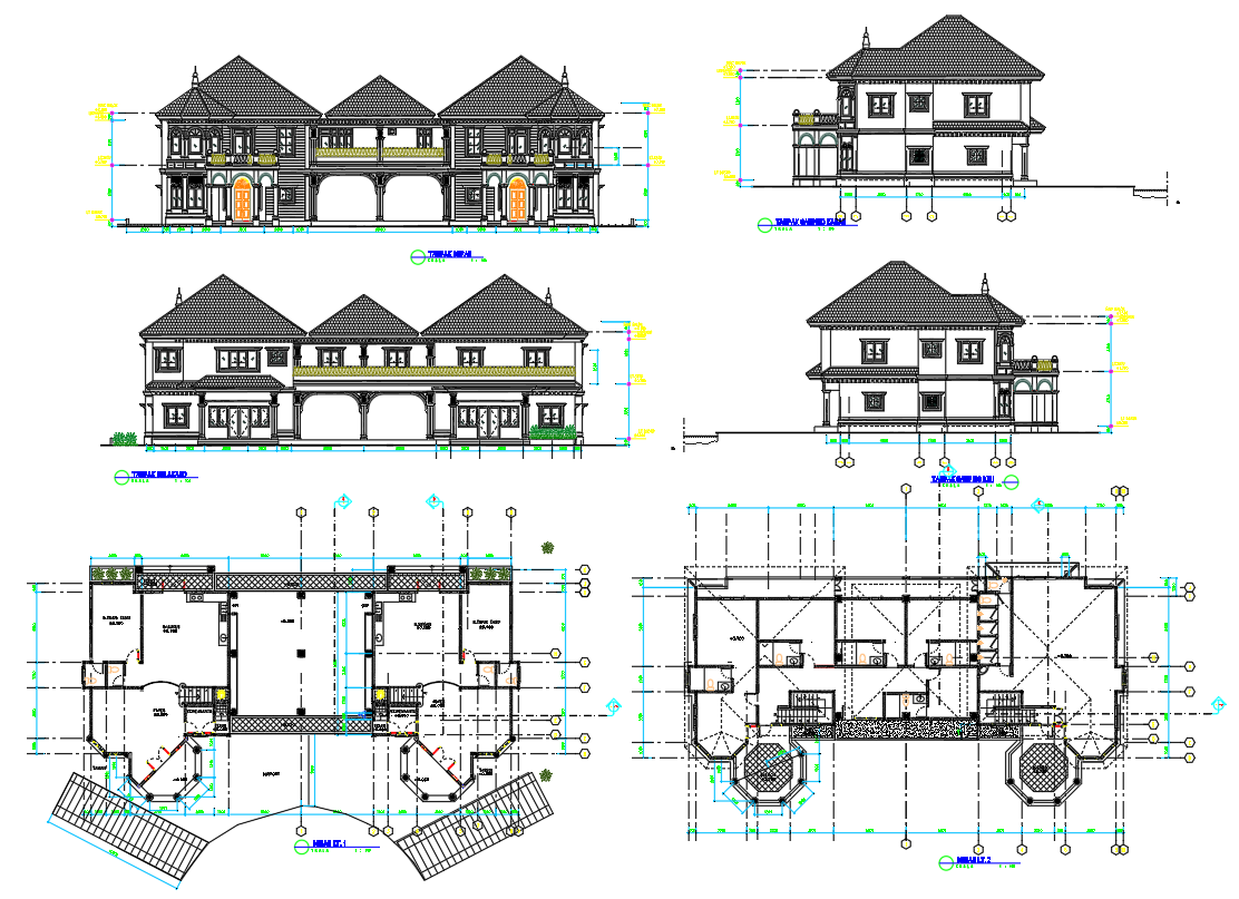 Twin Residential Villas 15x15M with Sectional Design