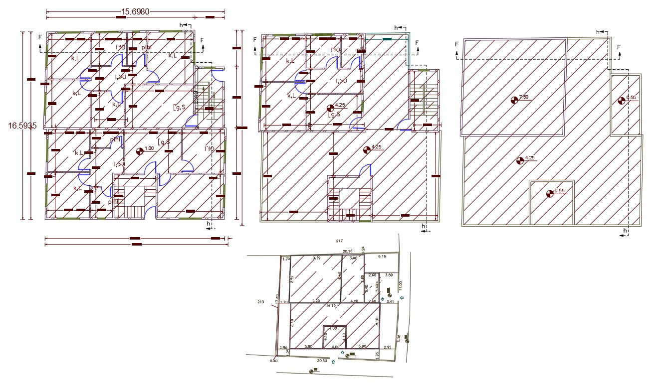 15 X 16 Meter Apartment House Floor Plan CAD File