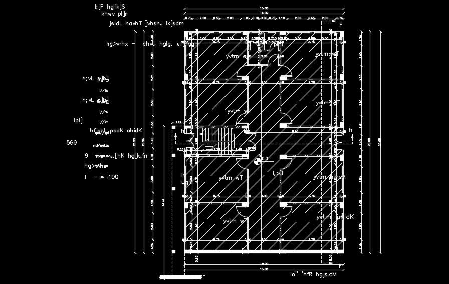 15X20m house plan is given in this AutoCAD drawing model