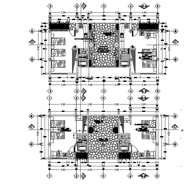 15X7 Meter House Ground Floor And first Floor Plan AutoCAD Drawing DWG File