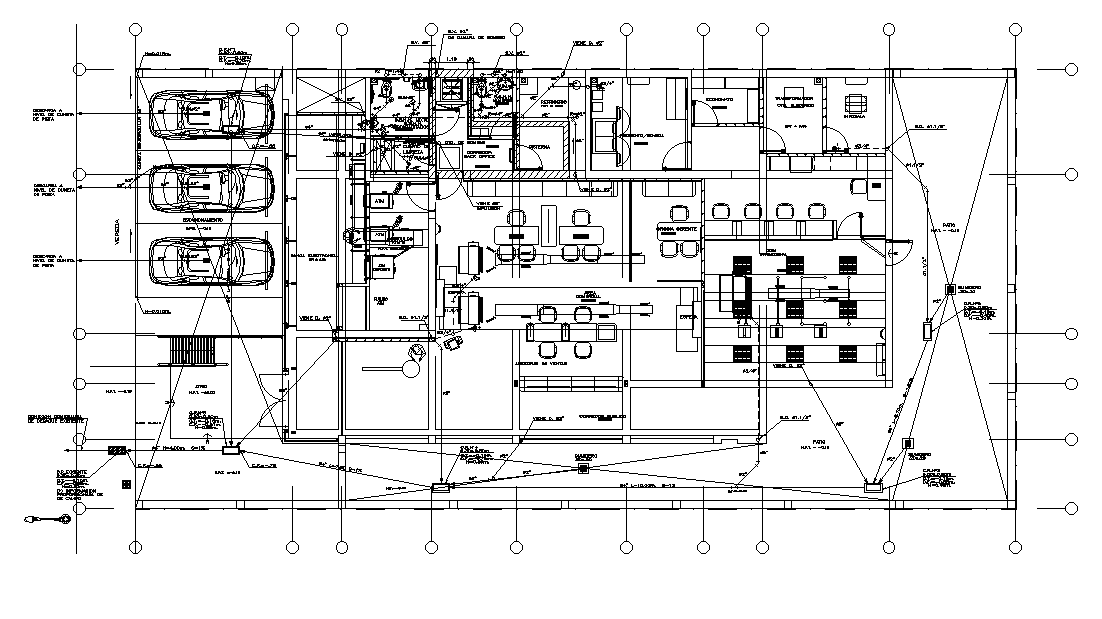 15X8 Meter Bank Layout Plan AutoCAD Drawing Download DWG File