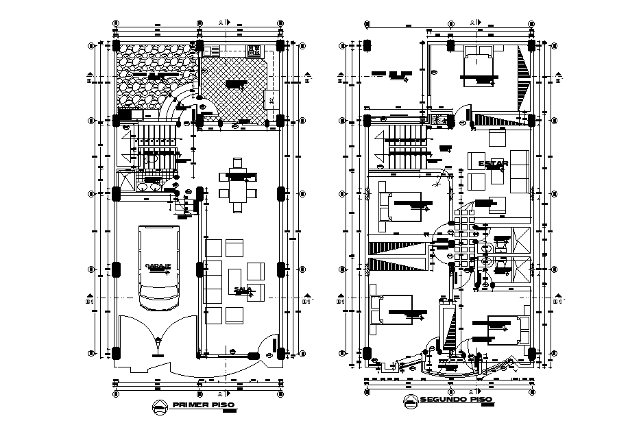 15X8 Meter House Ground Floor And First Floor Plan AutoCAD Drawing DWG File