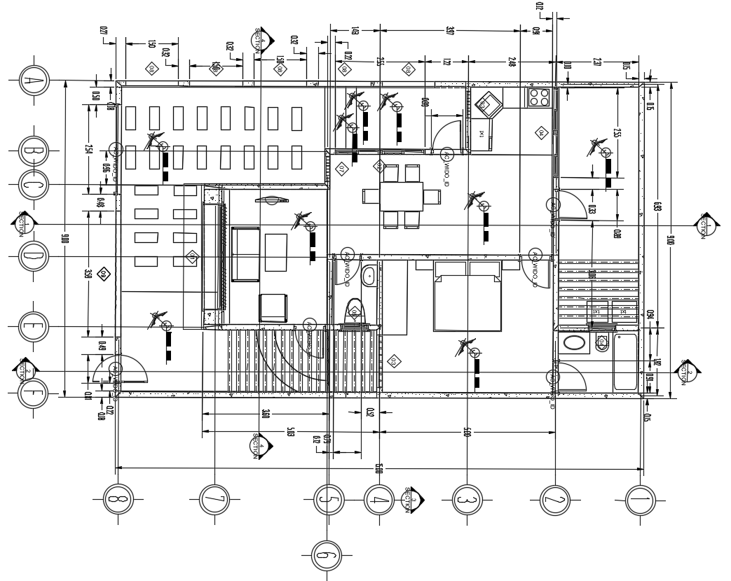 15X9 Meter 1 BHK House Plan AutoCAD Drawing DWG File