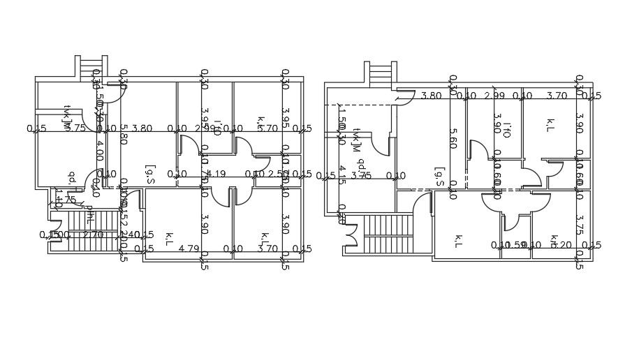 15x10 Meter Two Storey Residential Plan AutoCAD File