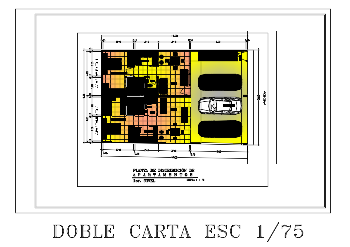 15x10m architecture house plan 2D AutoCAD drawing