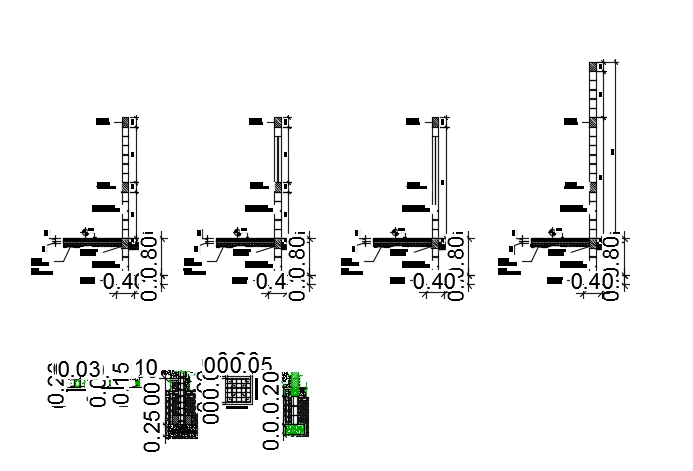 15x10m house building column and foundation detail drawing