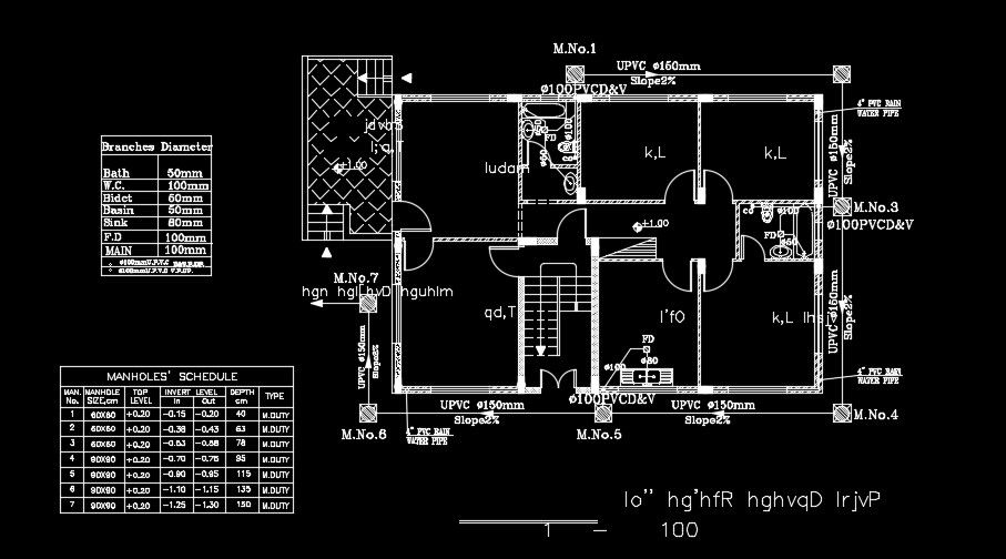 15x10m house plan of the Pipeline layout drawing